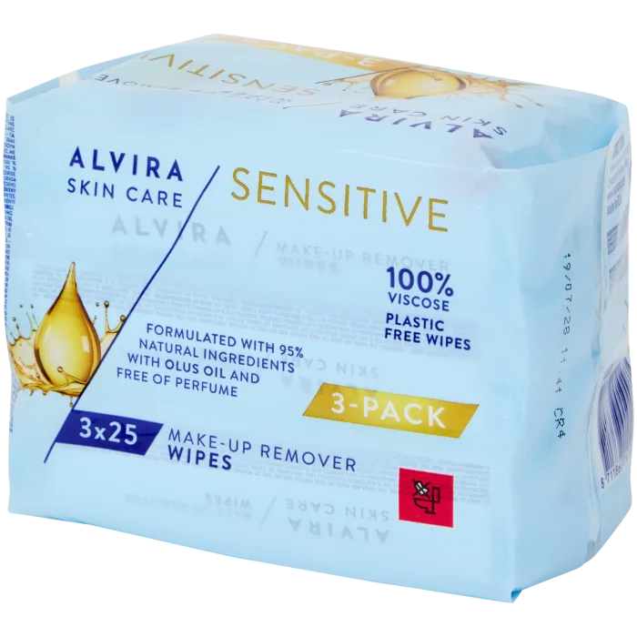 Lingettes nettoyantes pour visage Alvira Sensitive
