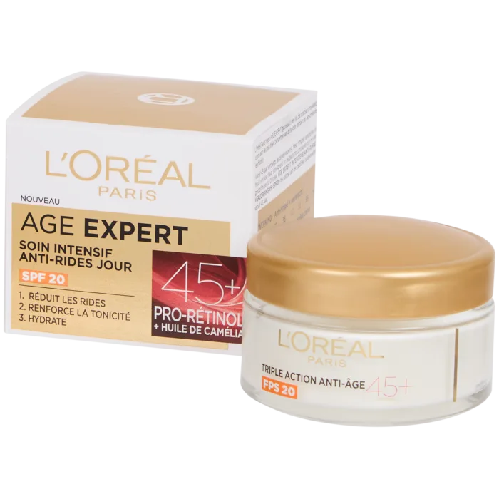 Crème de jour L'Oréal Triple Action Anti-Âge Pro-Rétinol 45+