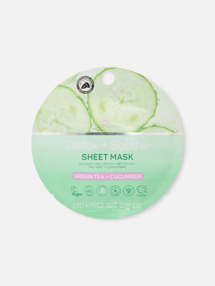 Masque-tissu au thé vert et au concombre