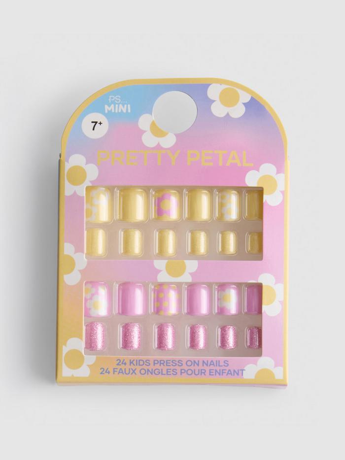 Faux ongles autocollants à fleurs PS... Mini