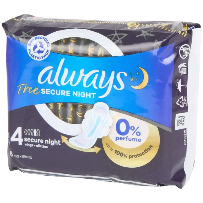 Serviettes hygiéniques Always Free Secure Night