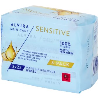 Lingettes nettoyantes pour visage Alvira Sensitive