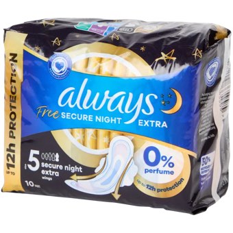 Serviettes hygiéniques Always Free Secure Night Extra