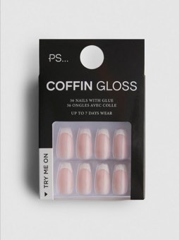Faux ongles ballerine brillants French manucure PS...