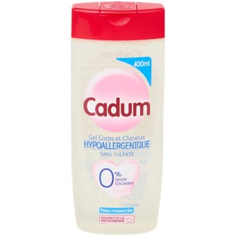 Gel douche et shampoing 2 en 1 Cadum Hypoallergénique